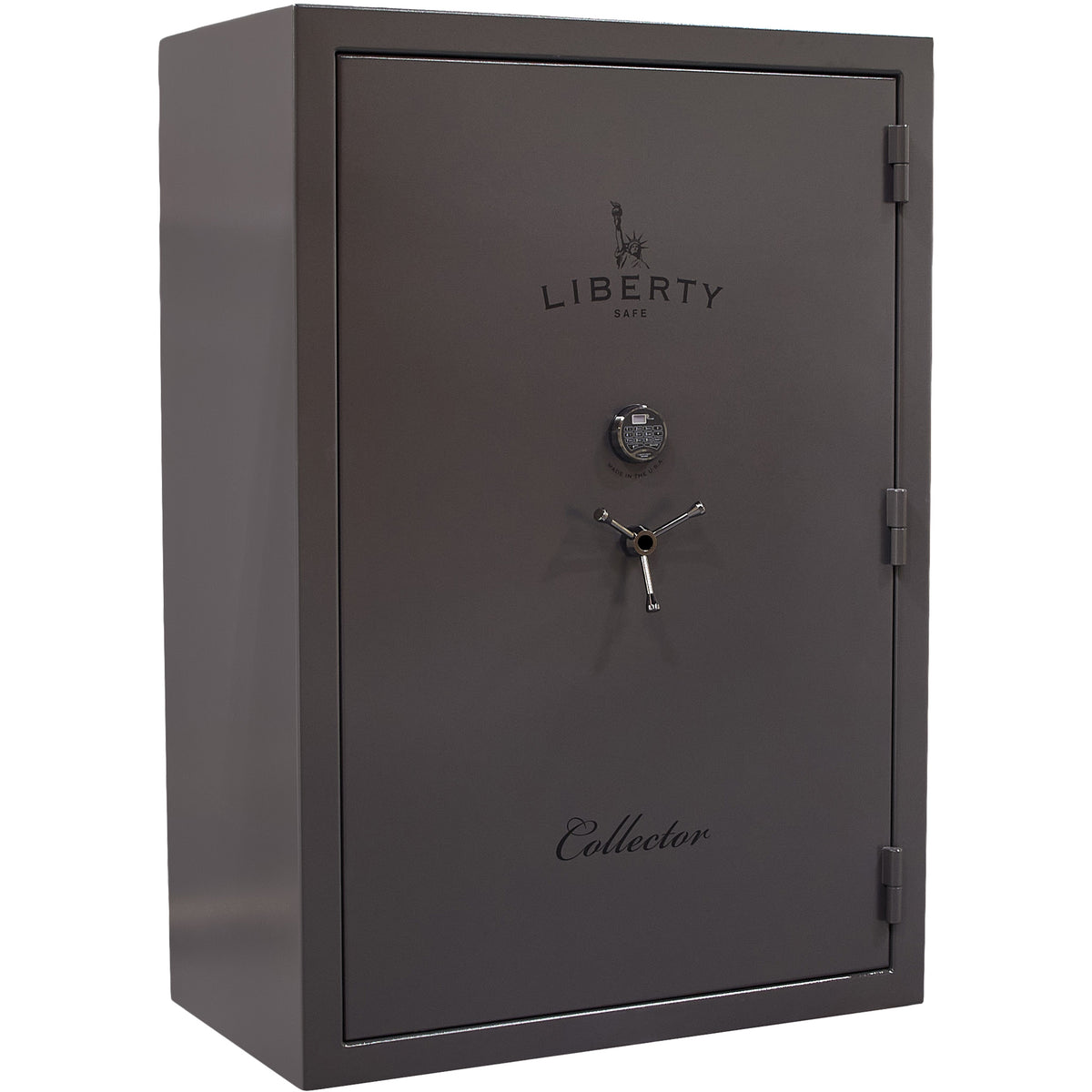 Collector T | Level 5 Security | 110 Minute Fire Protection | Dimensions: 72”(H) x 50”(W) x 27.5"(D) | Gray Marble Electronic Lock - Closed  Door