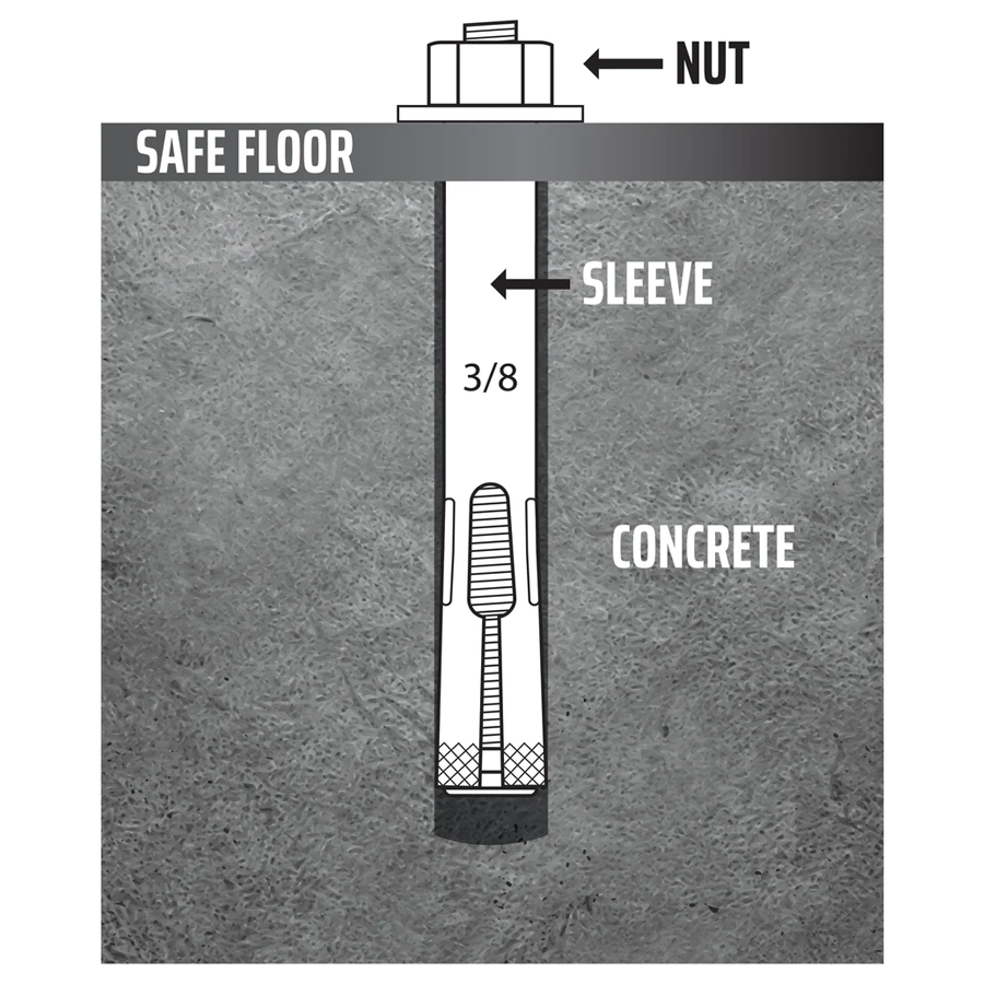 Concrete Floor Safe Anchoring Bolt Diagram